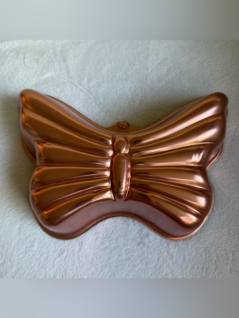 Butterfly Shape Jello cake Mold Copper Tone Aluminum 6 Cups Wall Hanging Decor